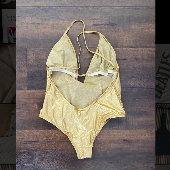 Apple Bottoms Swimwear - Gold Bathing Suit - Picture 2 of 5